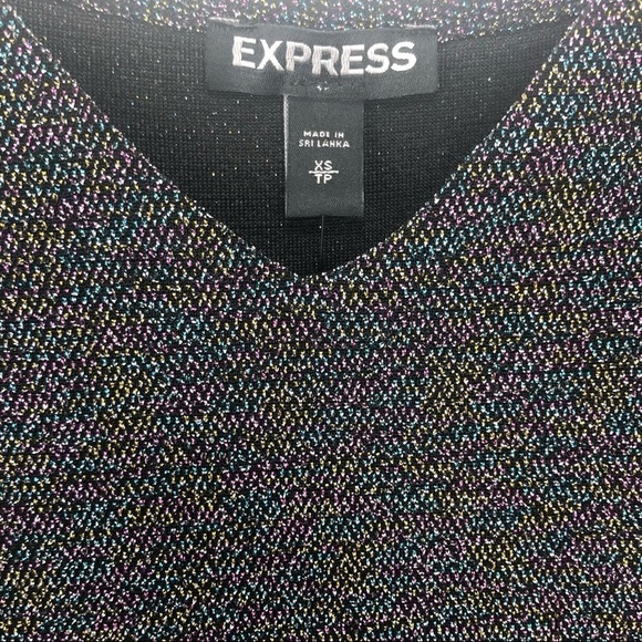 Express Multi Color Shimmer Twilight Sparkle Y2K V Neck Tank – SZ XS Camisole - Picture 4 of 13